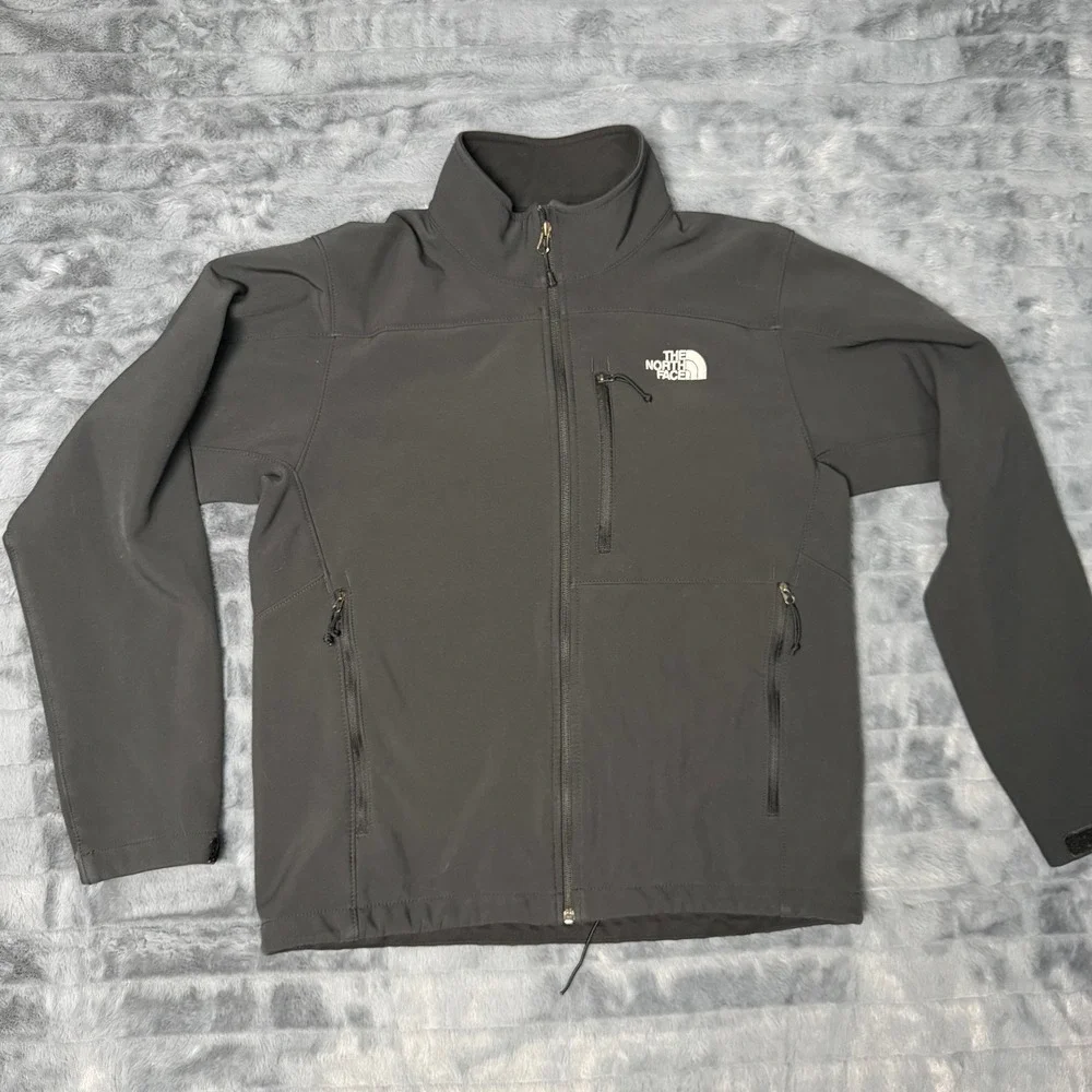 The North Face Apex Bionic Jacket Mens Medium Black Softshell Windproof Fleece